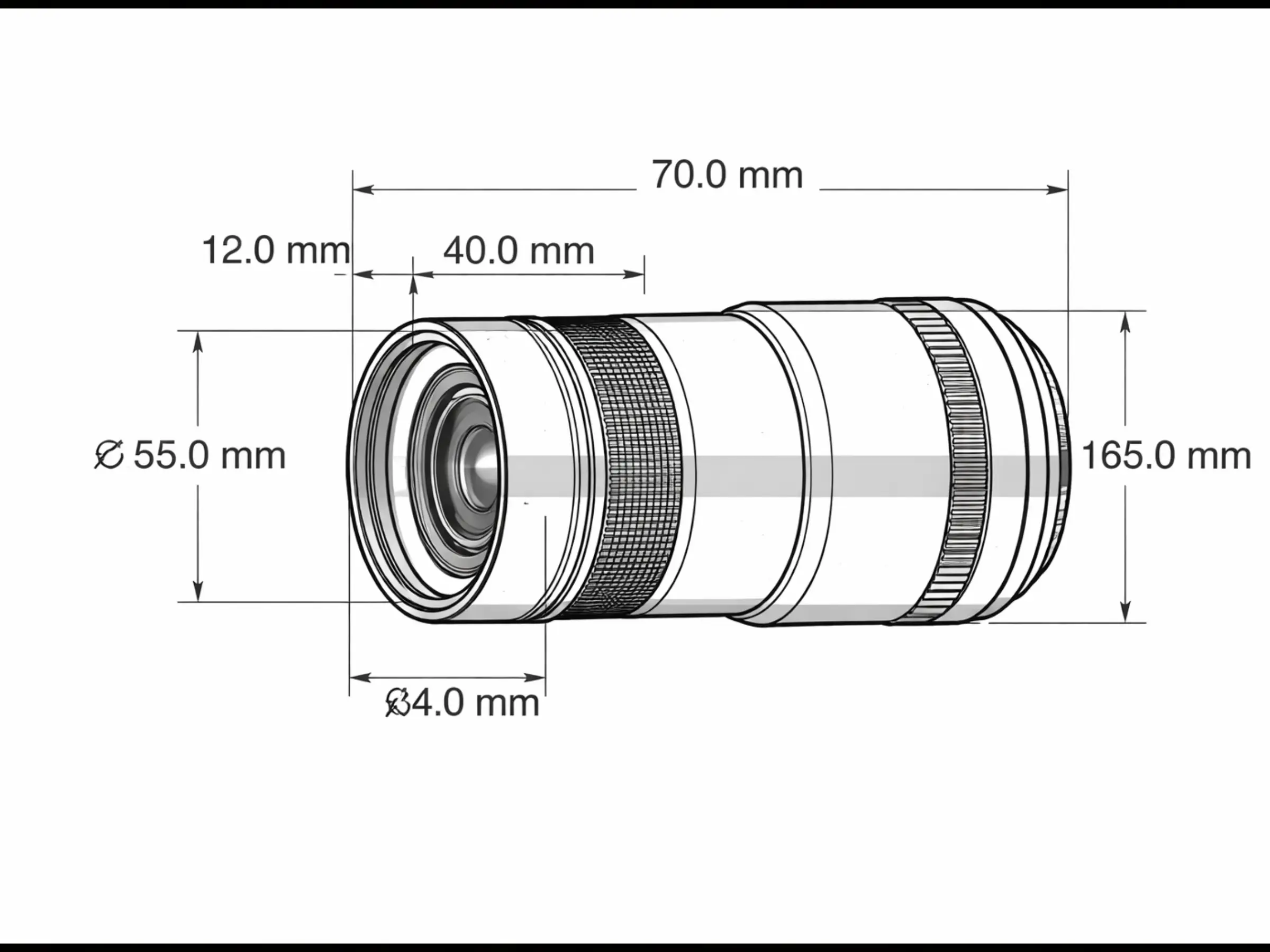 Detail view of the camera module housing.